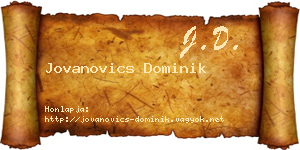Jovanovics Dominik névjegykártya